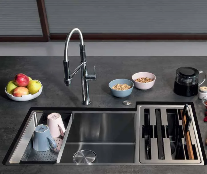 Franke premium stainless steel sink with accessories - Swiss kitchen sink