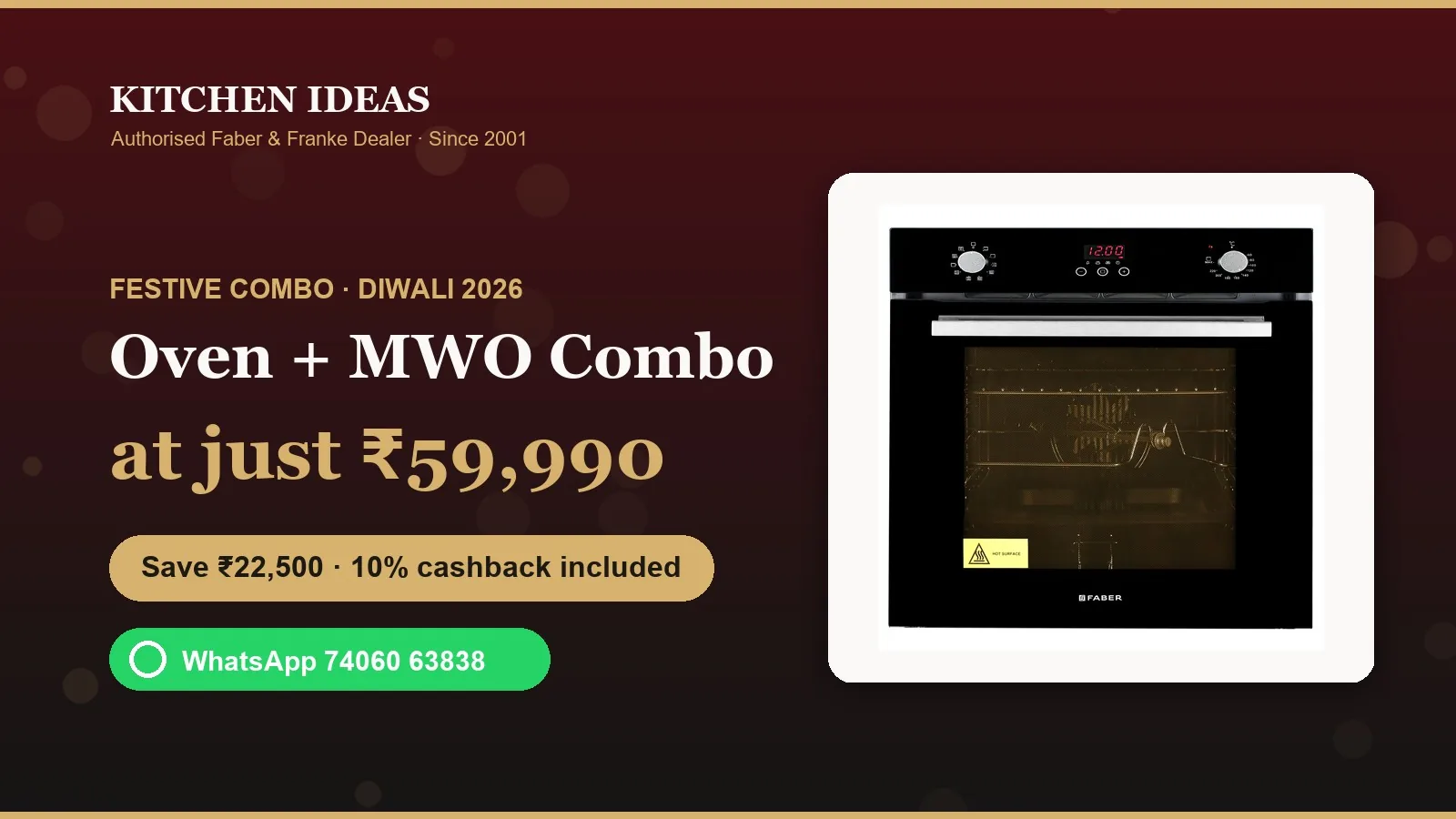 Faber festive combo — built-in oven and microwave at ₹59,990 at Kitchen IDEAS Bengaluru
